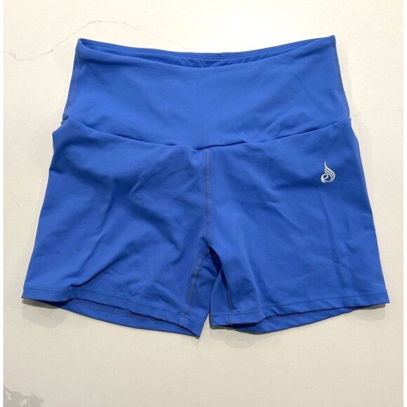 Ryderwear Shorts  Womens Size L Stonewash Blue Scrunchbum Bike Stretch Pants - Picture 1 of 8